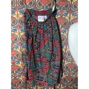 Tan Jay Vintage Midi Skirt Plaid Print Elastic Waist Casual Retro Size 8